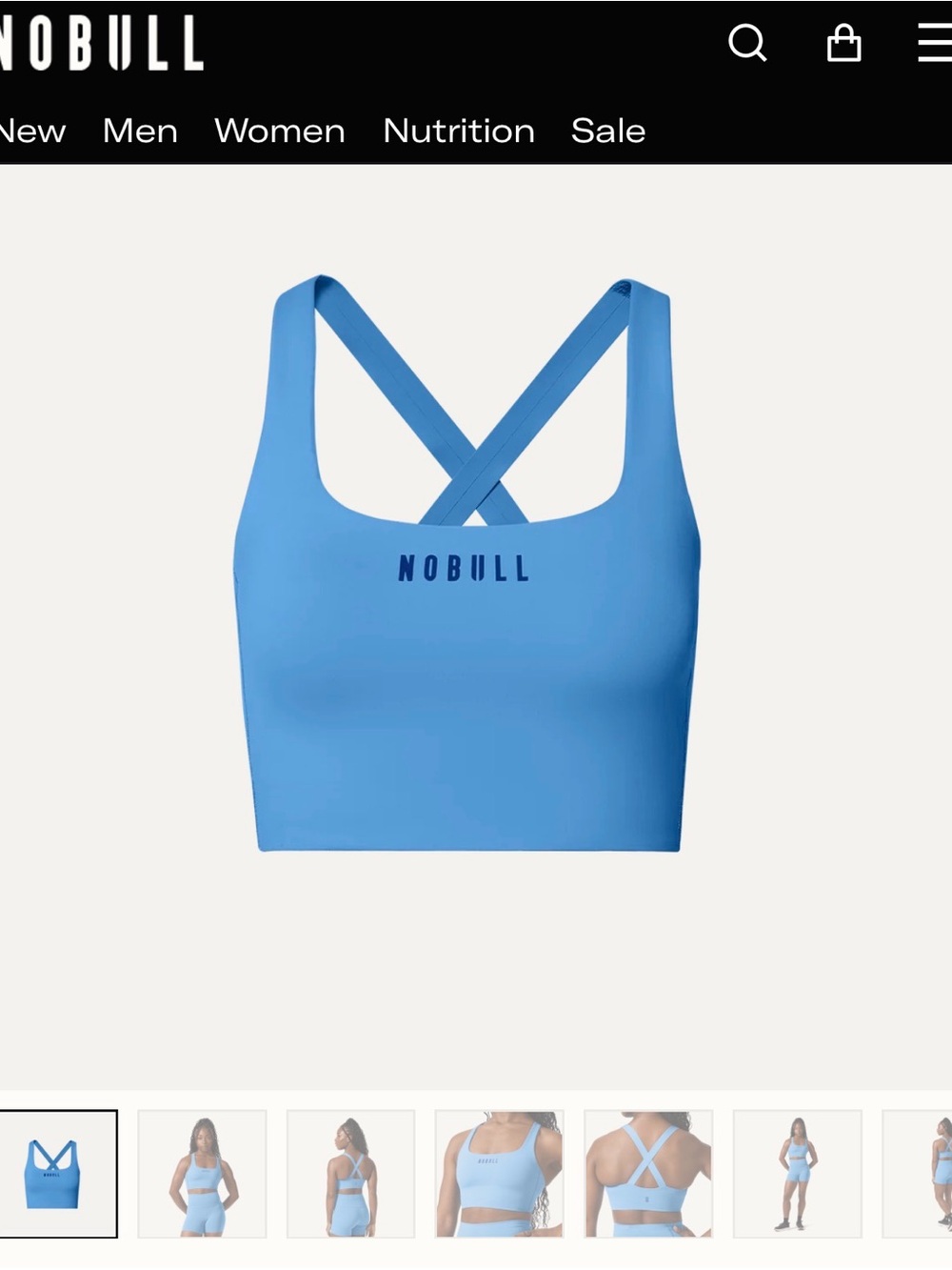 NOBULL Sky Blue Crossback Sports Bra